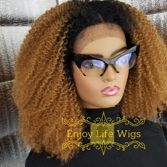 Kinky ombre wild and free lace afro honey wig